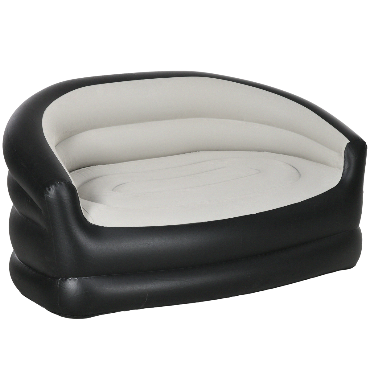 Outsunny Inflatable Chair with Soft Plush Fabric for Movie Watching, Grey