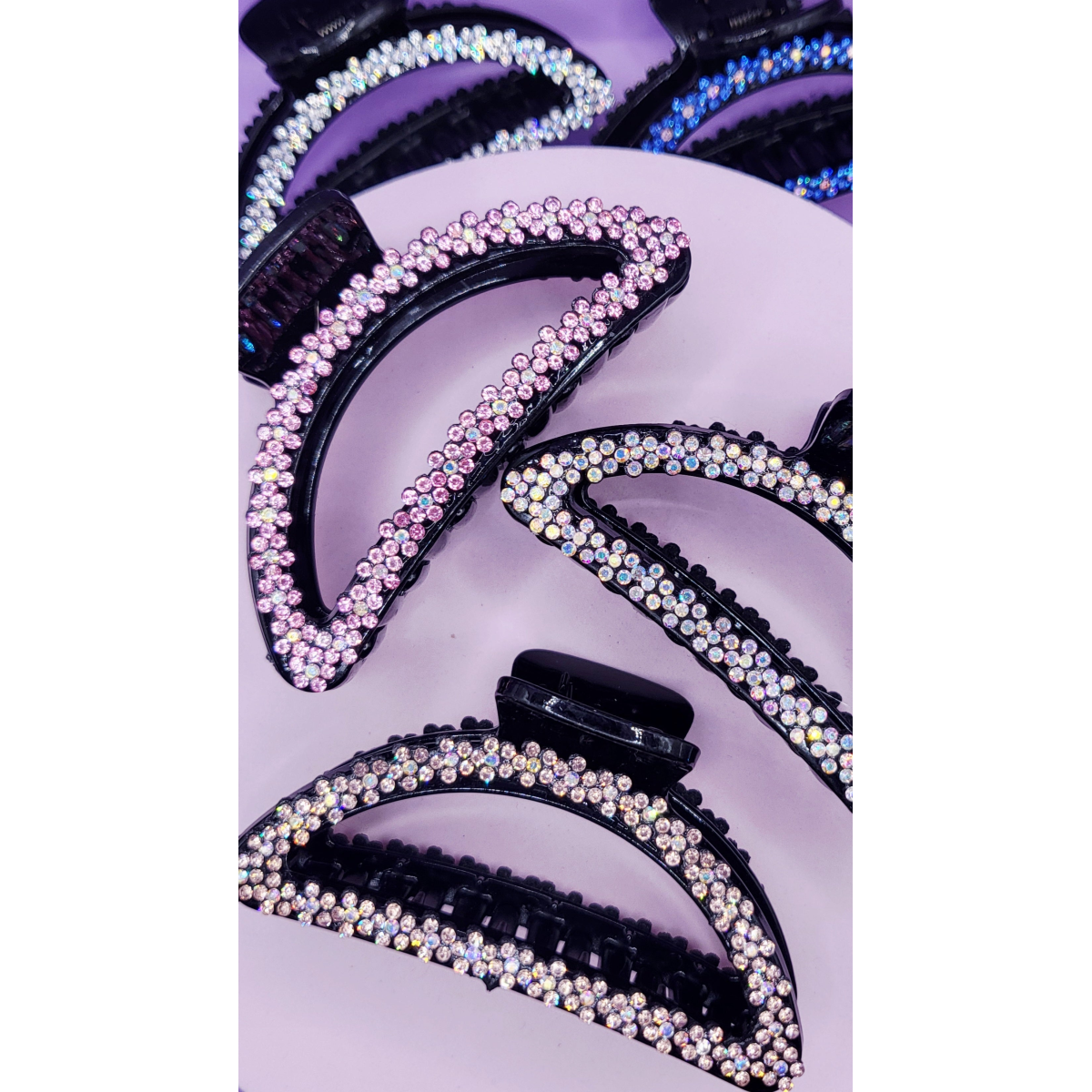 Flower Crystal Hair Clamps Pack of 12