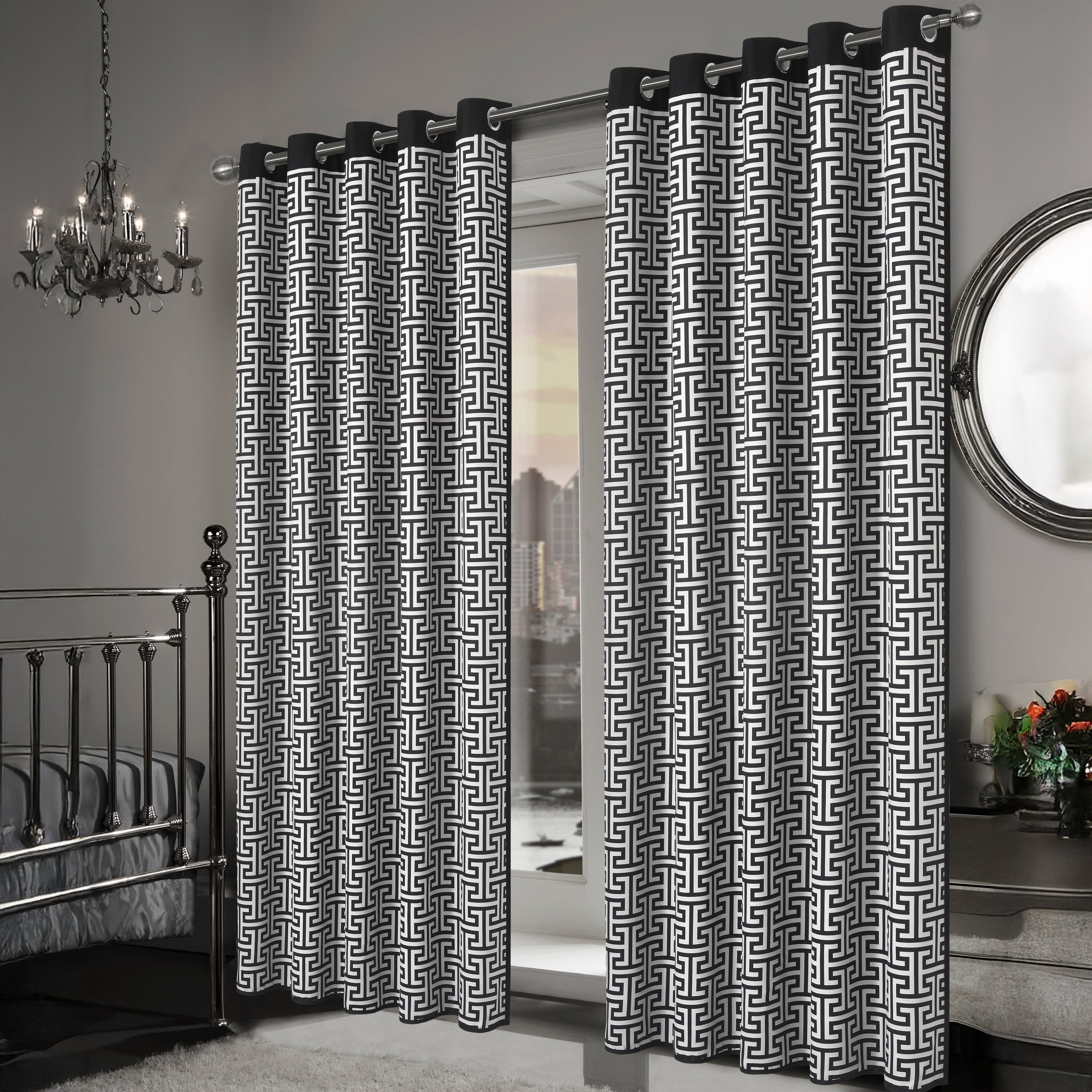 OLIVIA ROCCO Milano Geometric Blackout Curtains Thermal Insulated Eyelet Pair Light Blocking Window Drapes For Living Room Bedroom