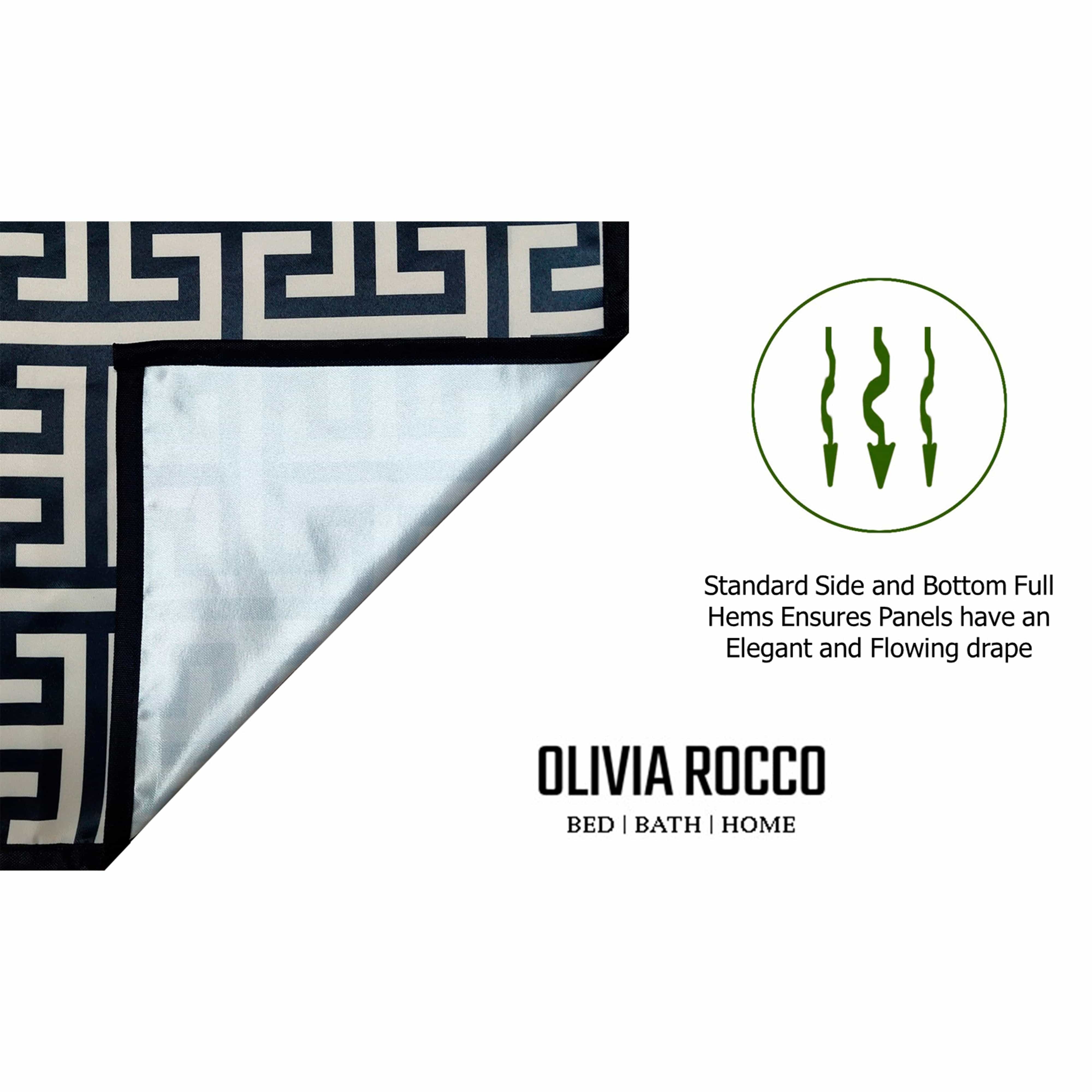 OLIVIA ROCCO Milano Geometric Blackout Curtains Thermal Insulated Eyelet Pair Light Blocking Window Drapes For Living Room Bedroom