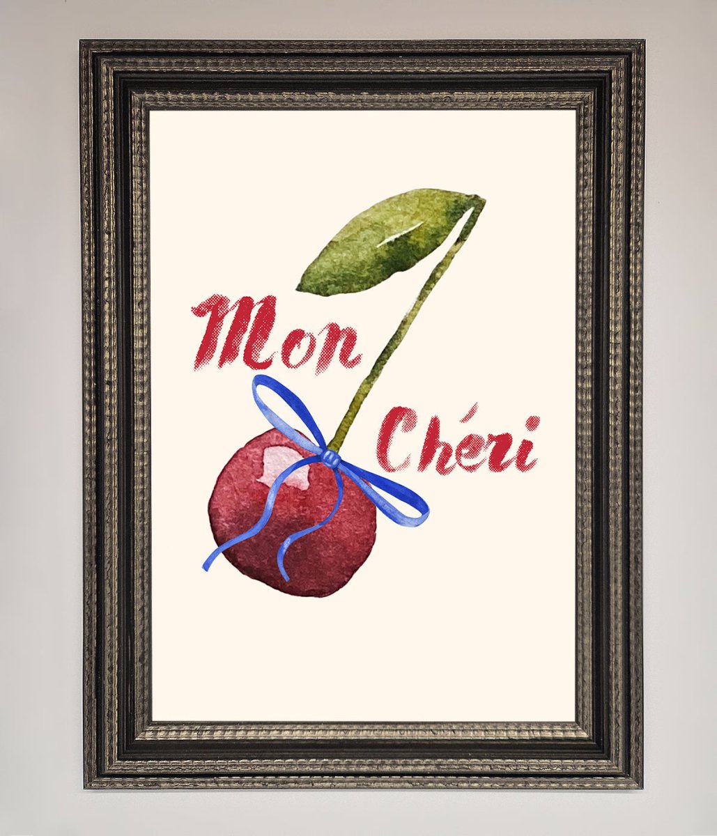 Mon Cheri Cherry Framed Wall Art - Zestio