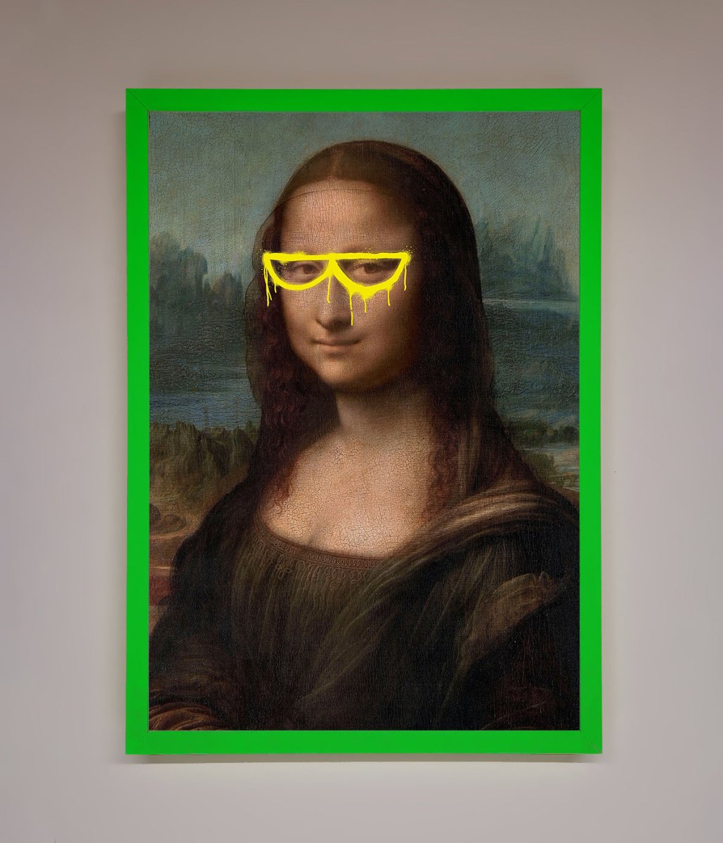Mona Lisa Glasses Framed Print - Zestio