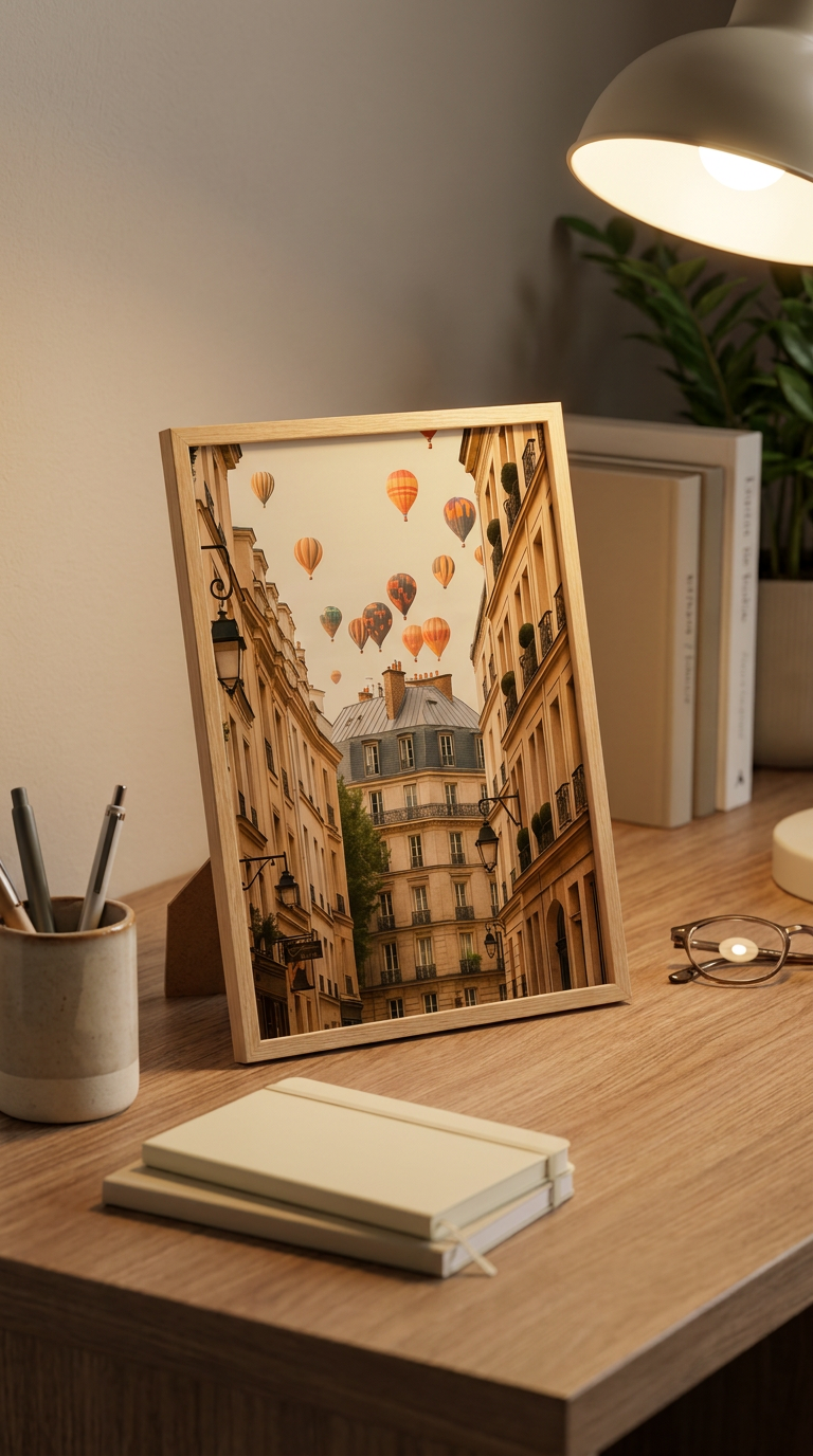 Hot Air Balloons Over Montmartre, Paris – Stunning Art Poster