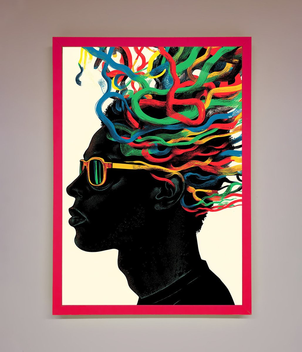 Multicolour Noodle Hair Framed Print - Zestio
