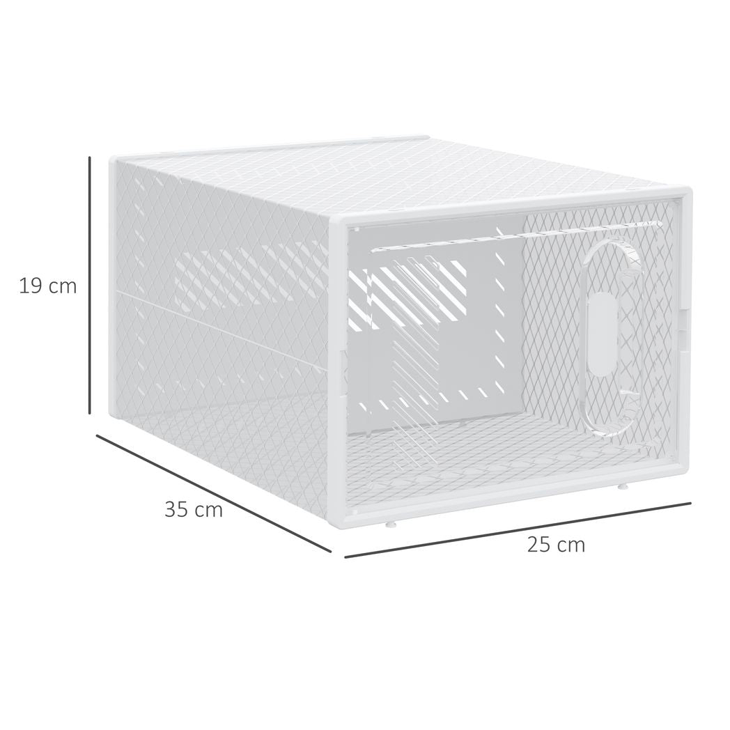 HOMCOM 8PCS Stackable Clear Plastic Shoe Storage Box for UK/EU Size 8.5/43