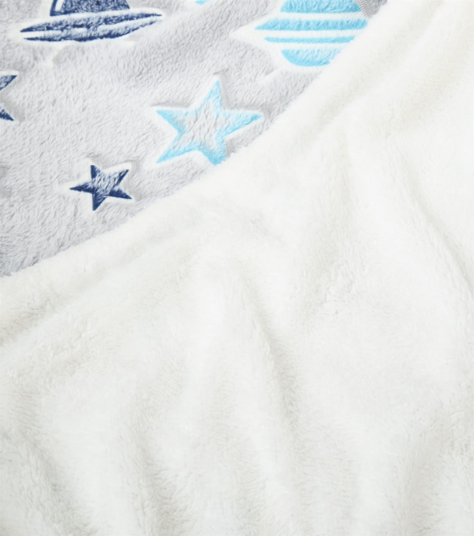 OLIVIA ROCCO Outer Space Glow In The Dark Teddy Fleece Duvet Set For Children With Rocket And Astronaut Design OEKO TEX Certified Winter Bedding