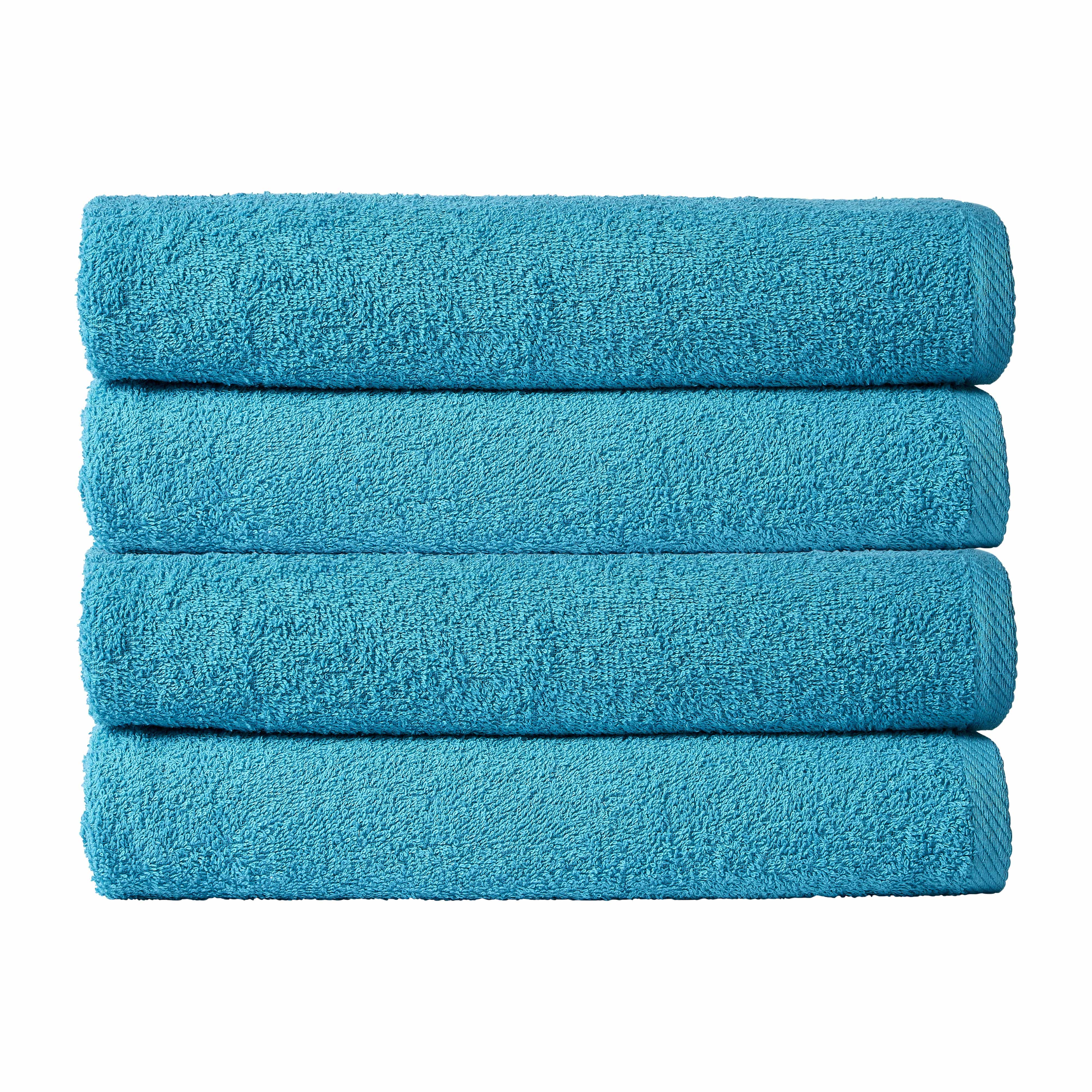 OLIVIA ROCCO Pack Of 4 Large Quick-Drying Indus Valley Cotton Bath Sheets 80x140cm Lightweight Easycare For Home Travel Gym Holidays Multiple Colours