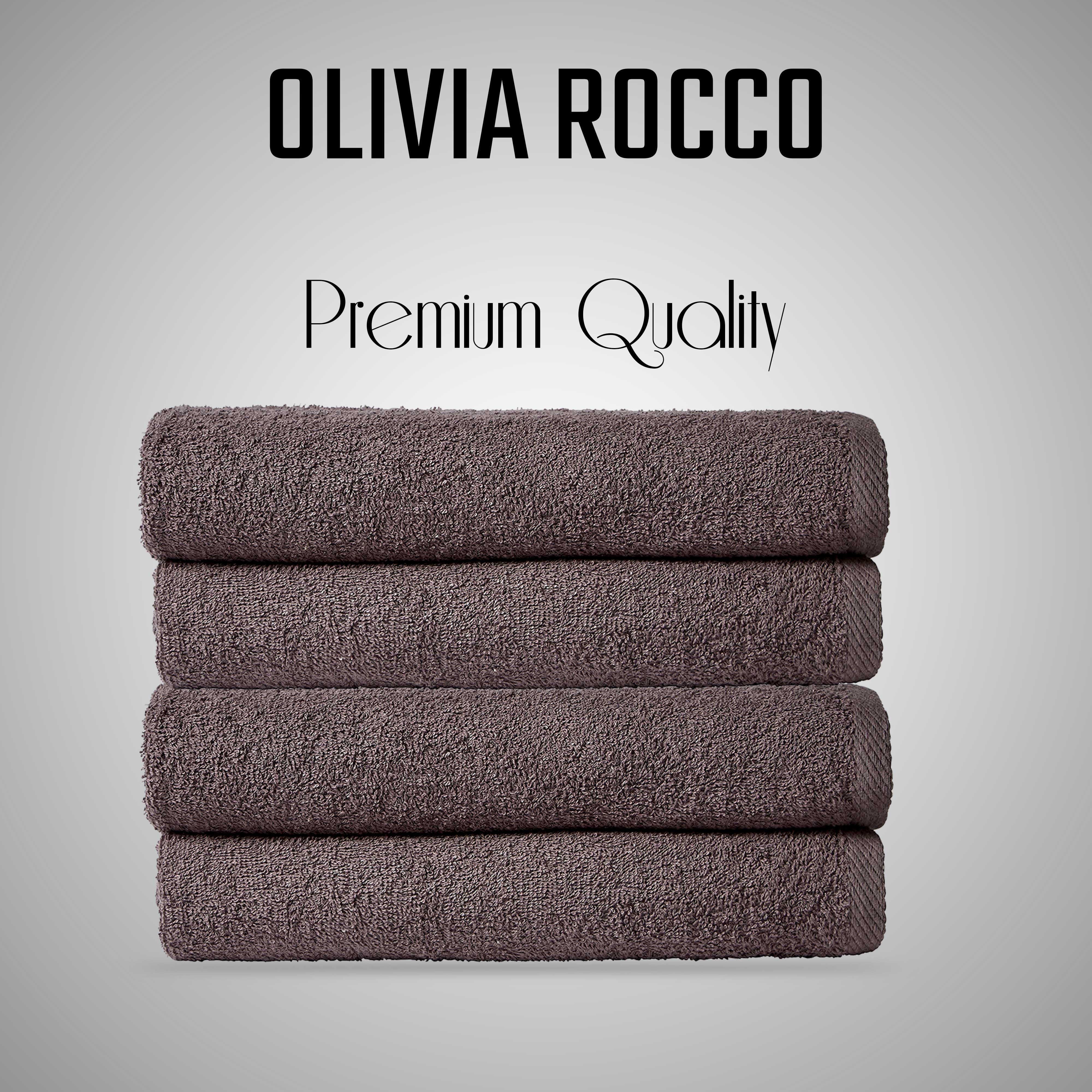 OLIVIA ROCCO Pack Of 4 Large Quick-Drying Indus Valley Cotton Bath Sheets 80x140cm Lightweight Easycare For Home Travel Gym Holidays Multiple Colours
