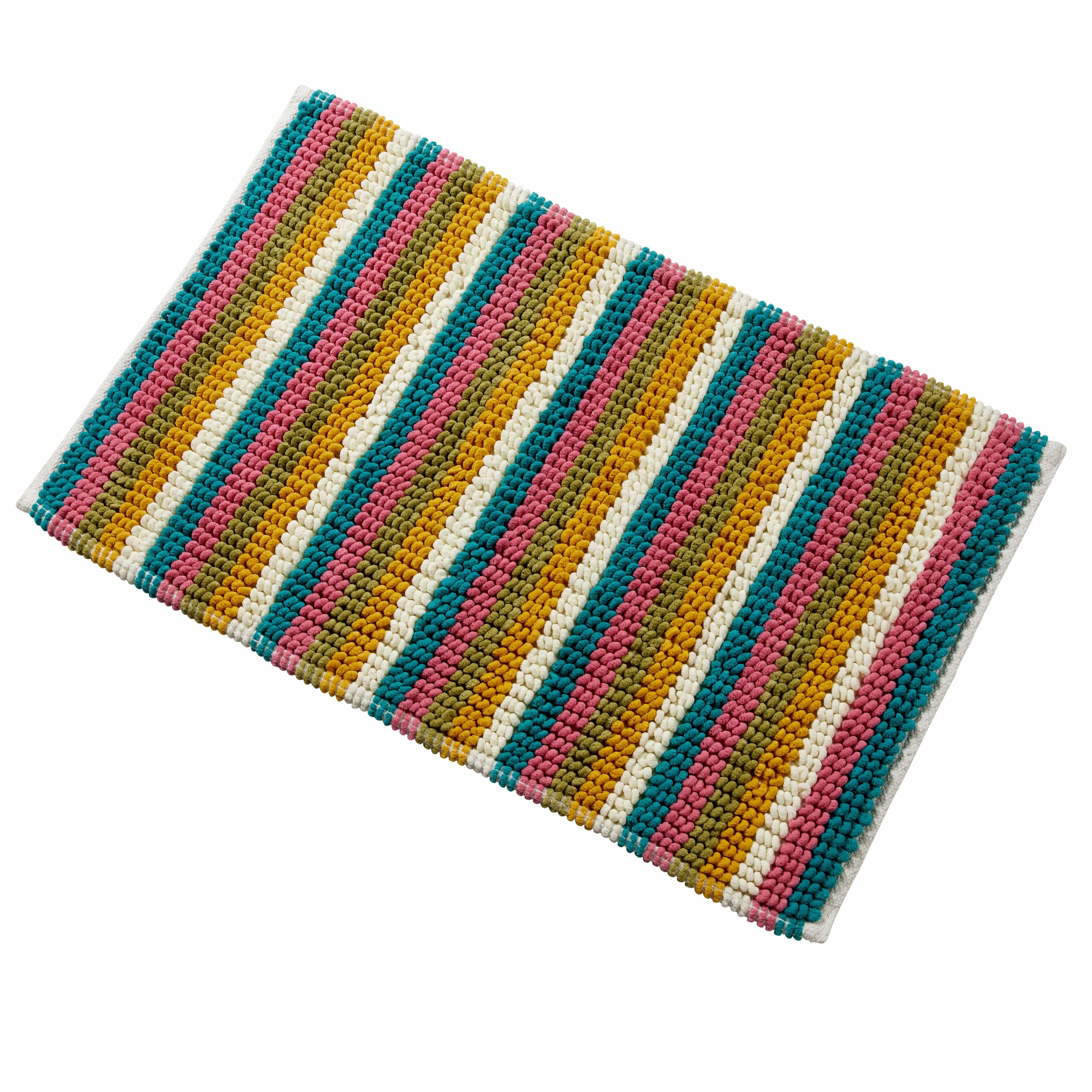OLIVIA ROCCO Padstow Stripe Bathmat 50 x 80 cm Quick-Drying Anti-Slip Absorbent Durable Bathroom Accessory for Modern Bathrooms