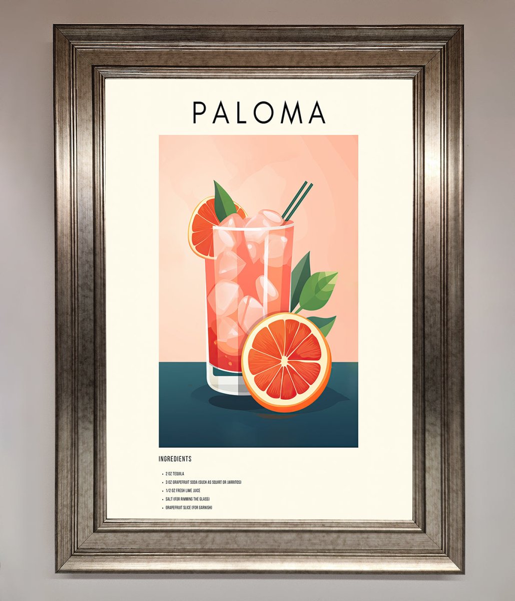Paloma Cocktail Framed Poster - Zestio