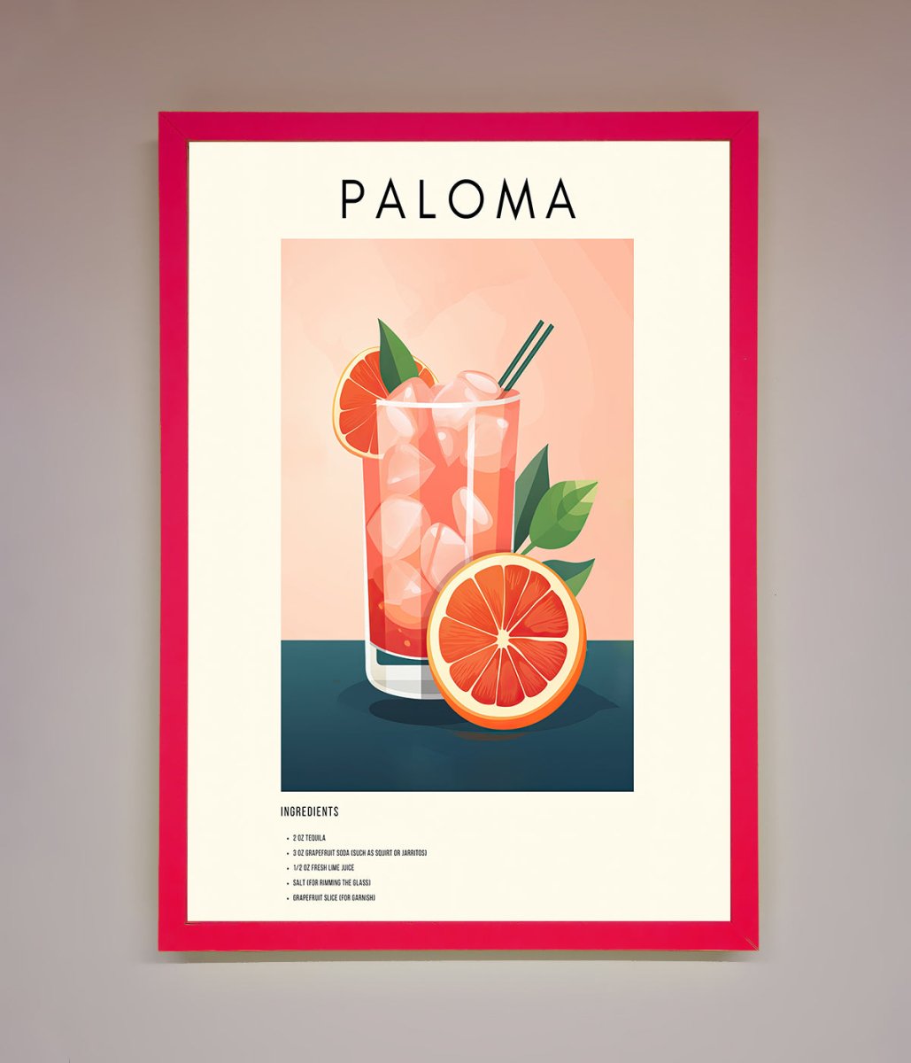 Paloma Cocktail Framed Poster - Zestio