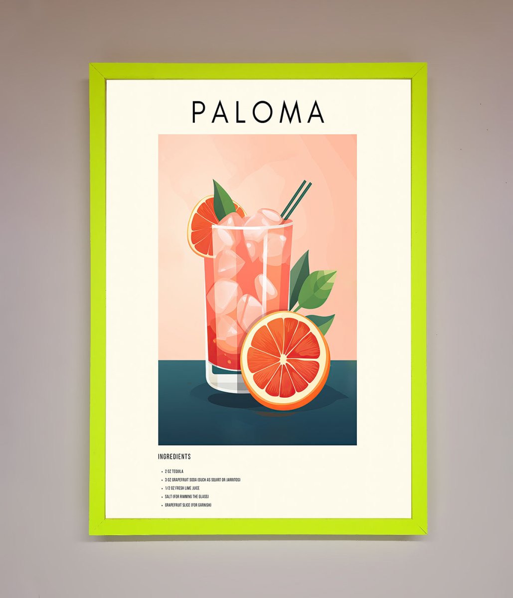 Paloma Cocktail Framed Poster - Zestio