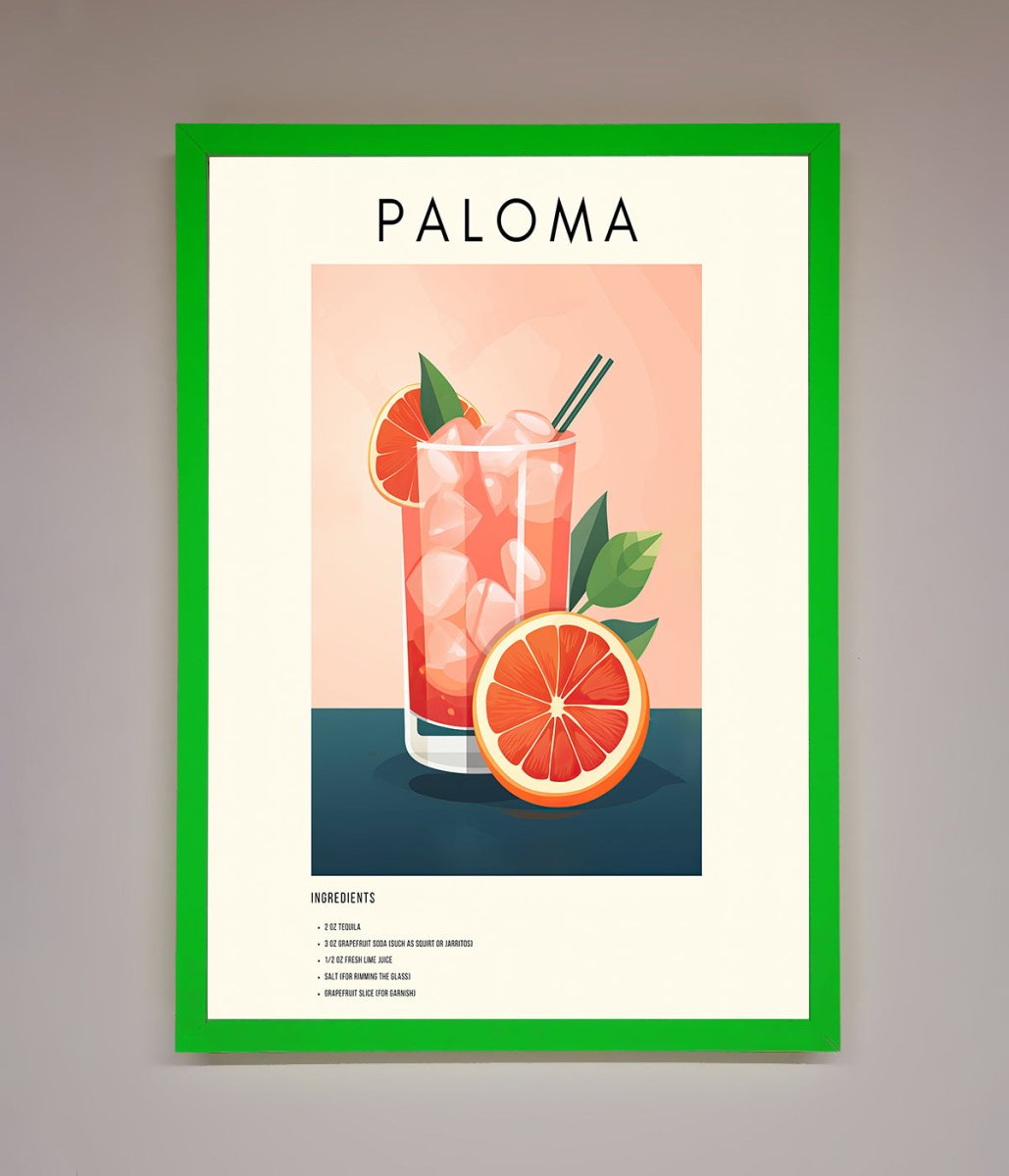 Paloma Cocktail Framed Poster - Zestio
