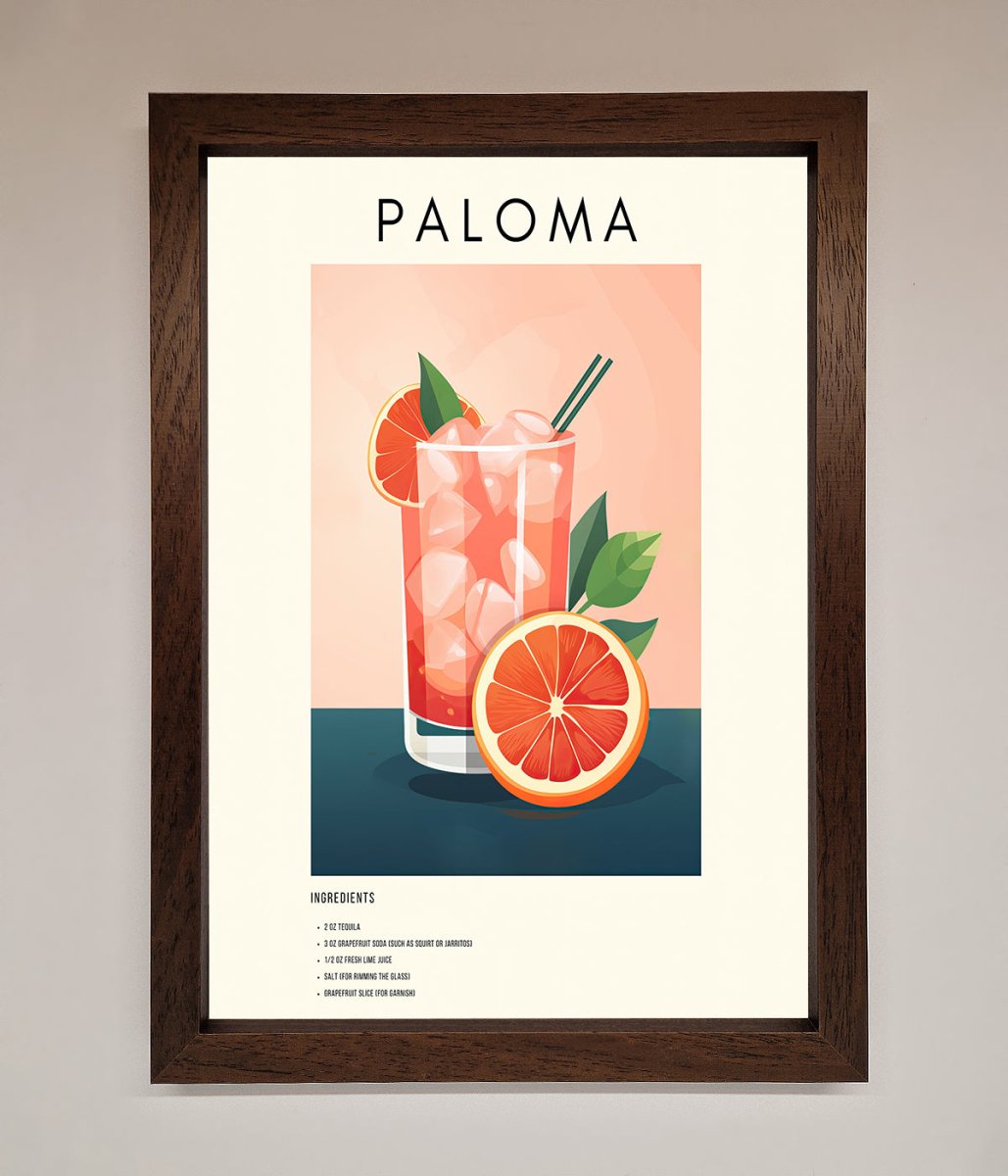 Paloma Cocktail Framed Poster - Zestio