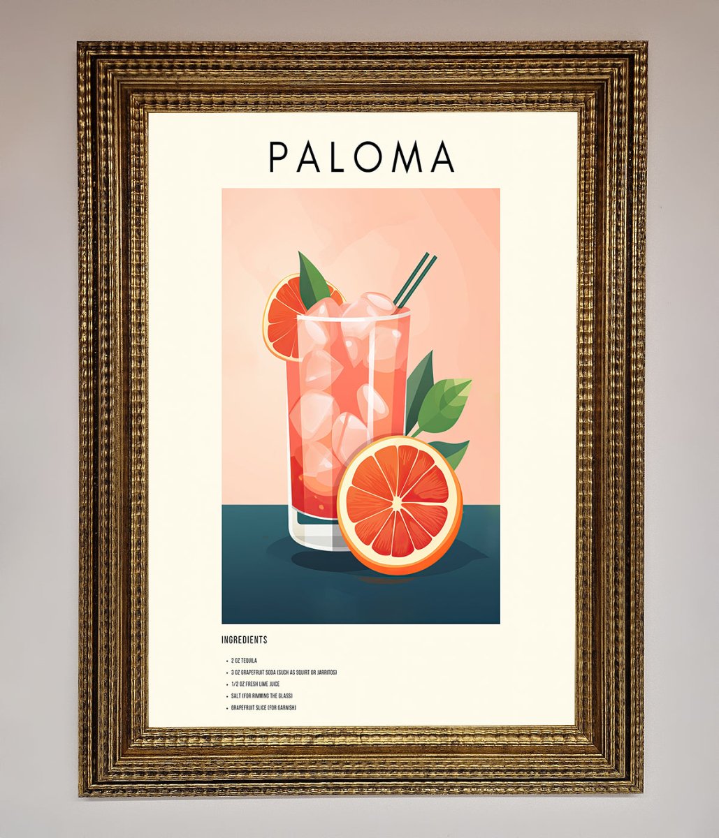 Paloma Cocktail Framed Poster - Zestio