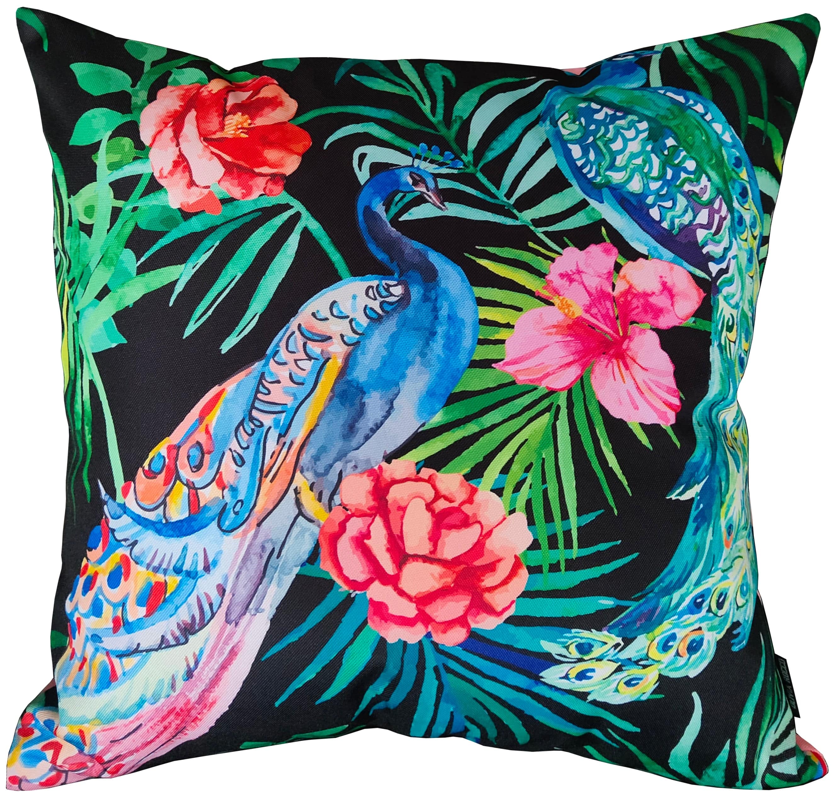 OLIVIA ROCCO Peacock Waterproof Cushion Covers 43 X 43 CM Reversible Breathable Decorative Indoor Outdoor For Patio Garden Sofa Bed Chair