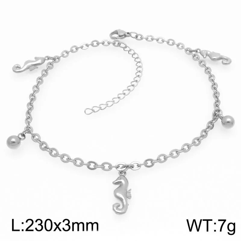 Wholesale Jewelry IG Style Vintage Style Star Moon Cherry 304 Stainless Steel 18K Gold Plated Anklet