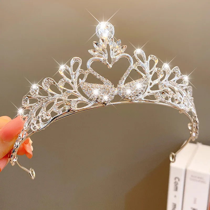 cute crown artificial crystal inlay artificial gemstones crown 1 piece