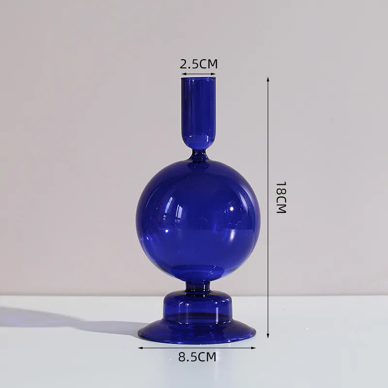 creative simple glass candlestick vase crafts living room and b & b table decoration dried flower arrangement
