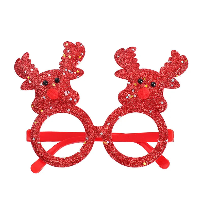 New Christmas Hairband Glasses Frame Halloween Valentine's Day Glasses Santa Claus Glasses Party Christmas