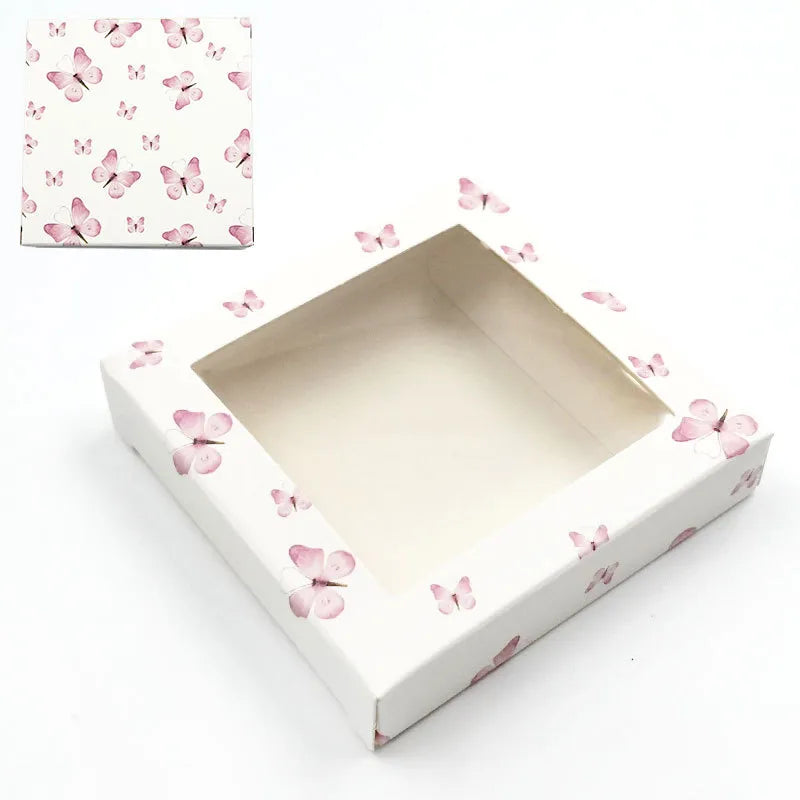 new square butterfly window false eyelash card paper box