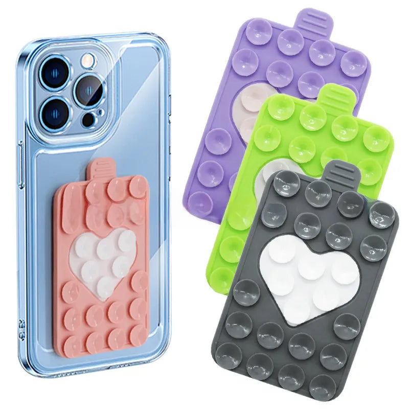 Suitable for mobile phone holder double-sided silicone suction cup mobile phone case holder multi-functional two-color love suction cup holder