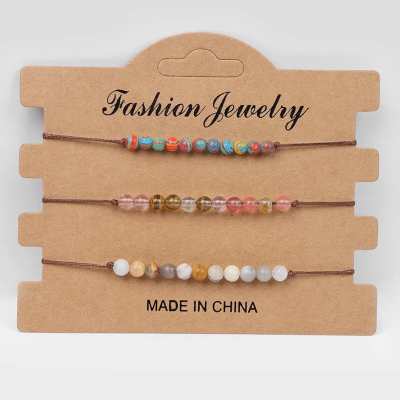 Simple Style Geometric natural stone Agate Bracelets In Bulk