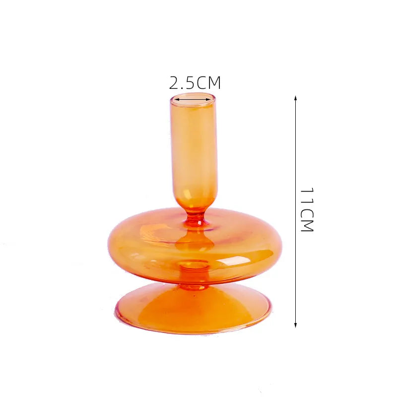 creative simple glass candlestick vase crafts living room and b & b table decoration dried flower arrangement