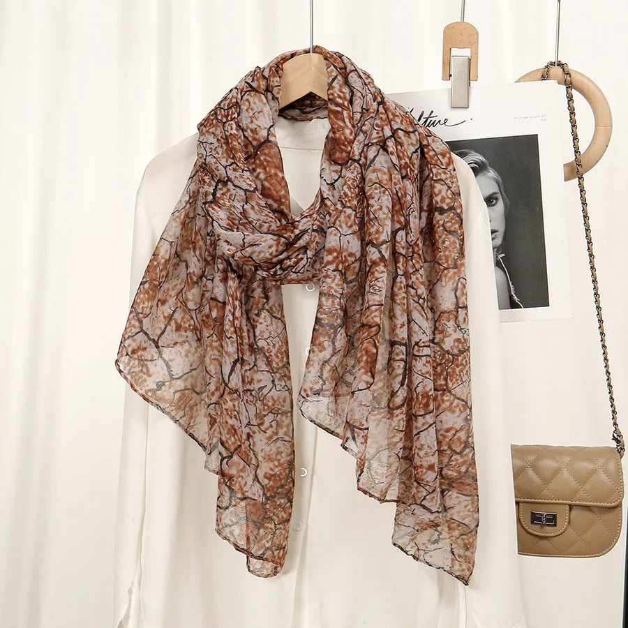 Women's Simple Style Color Block Voile Scarf