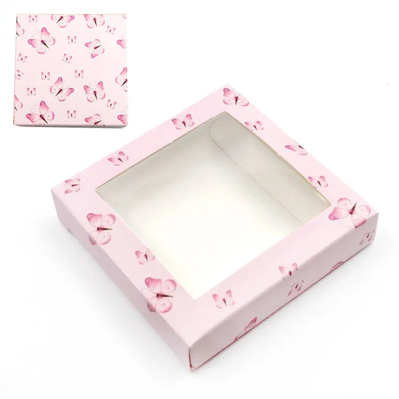 new square butterfly window false eyelash card paper box