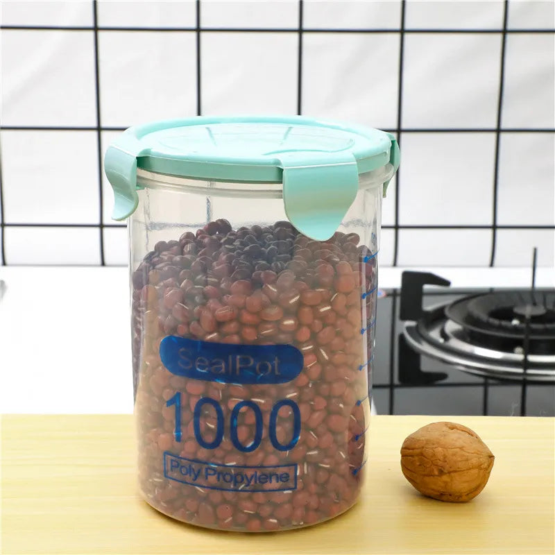 Kitchen Moisture-proof Transparent Sealed Jar Grain Dried Fruit Storage Plastic Jar Snack Storage Jar