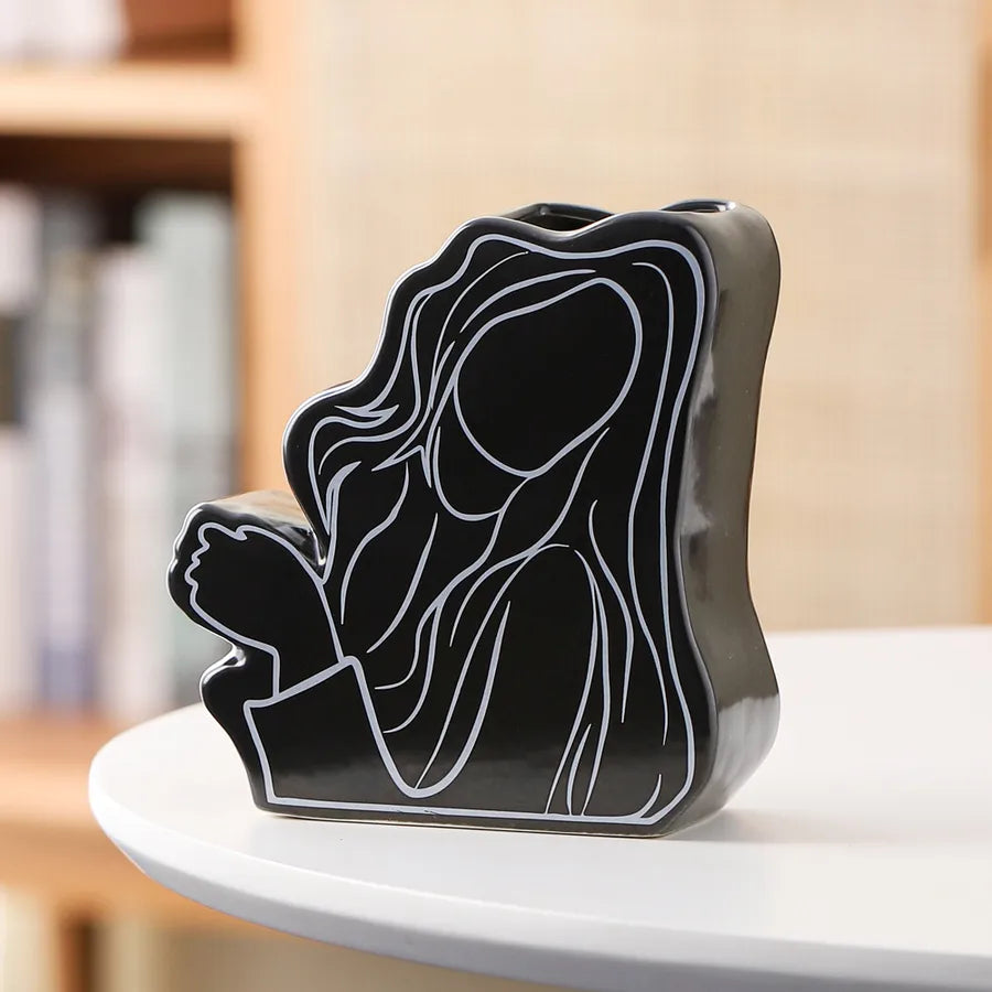 Modern Style Classic Style Human ceramics Vase Artificial Decorations