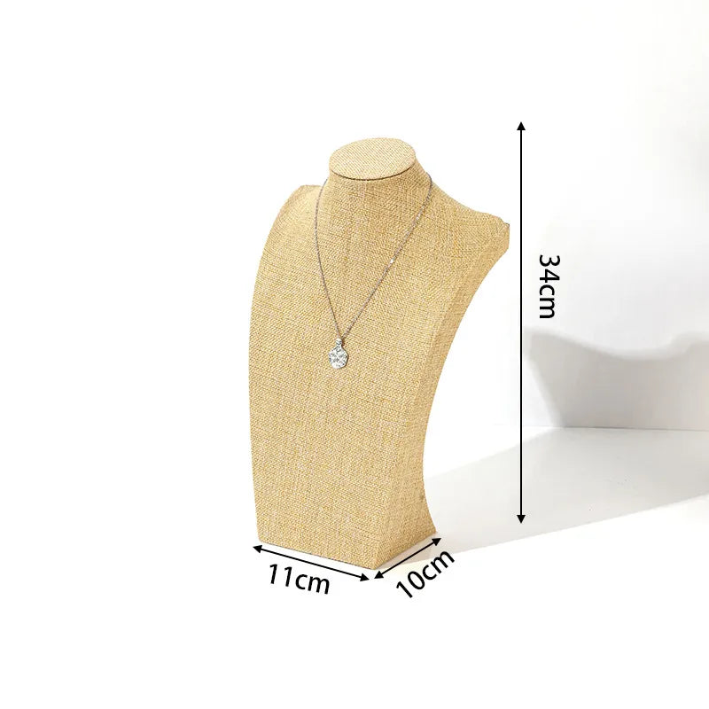 Velvet Necklace Display Stand Counter Top Jewelry Model Holder H-Shape Composite Paperboard And Velvet High-End Feel Stitching