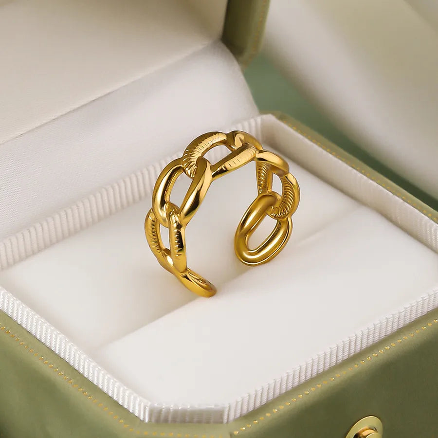 Wholesale Jewelry IG Style Elegant Retro Geometric Leaf Heart Shape 304 Stainless Steel Plating Open Rings