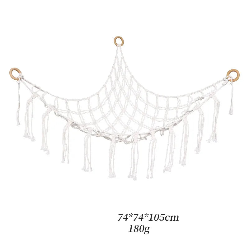 Cotton Rope Triangle Toy Net Pocket Hand-woven Children's Toy Storage Decorative Triangle Pocket Decorative Hanging Pocket