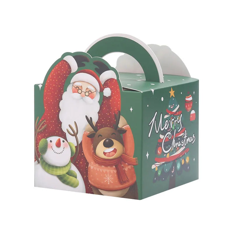 New Christmas Apple Box Handheld Peaceful Fruit Packaging Box Cartoon Christmas Gift Color Box Biscuit Candy Packaging