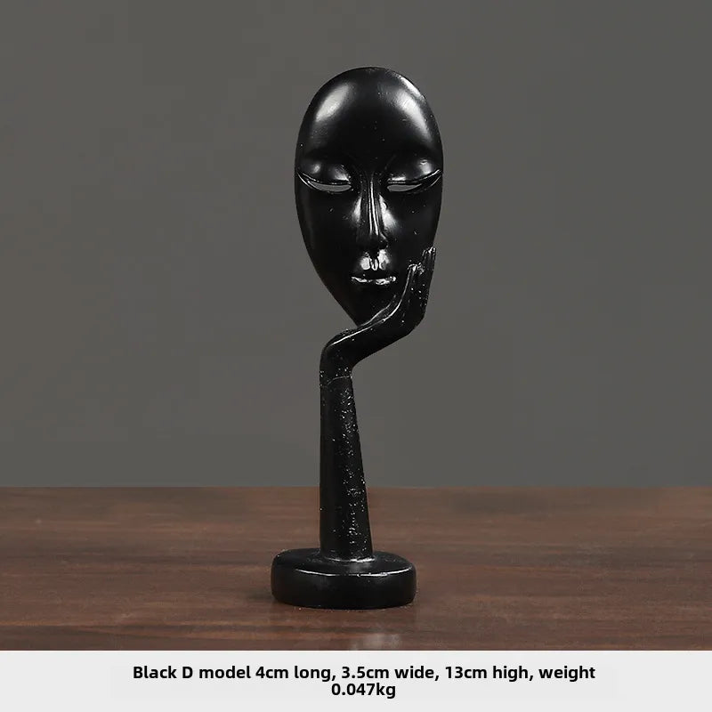 Creative Nordic Mini Abstract Left Thinking and Right Imaginers Little Golden Man 13cm Personalized Home Decoration Ornaments