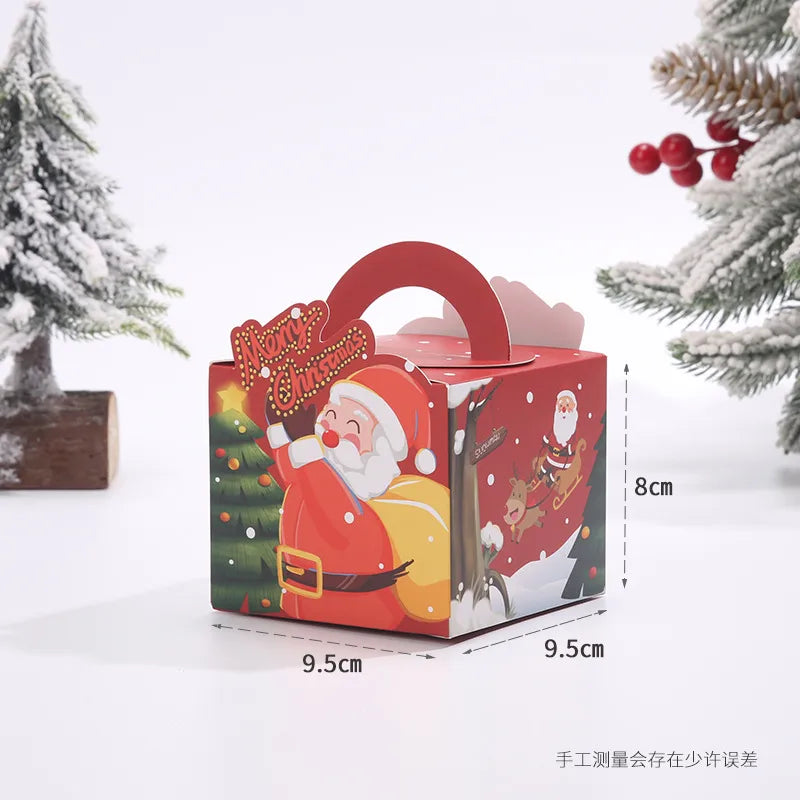 New Christmas Apple Box Handheld Peaceful Fruit Packaging Box Cartoon Christmas Gift Color Box Biscuit Candy Packaging
