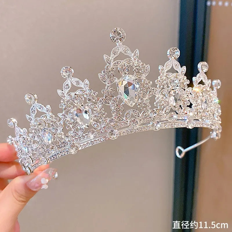 cute crown artificial crystal inlay artificial gemstones crown 1 piece