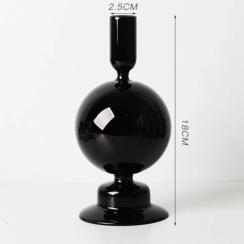 creative simple glass candlestick vase crafts living room and b & b table decoration dried flower arrangement