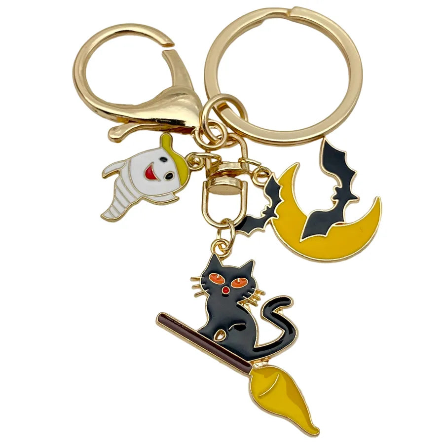 Halloween Ghost Cartoon Couple Car Keychain Pendant Ring Creative Personalized Alloy Bag Decorations Small Hanging Ornaments