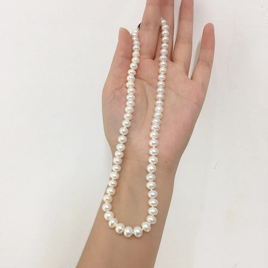 Mother's Day activities special mother chain natural freshwater pearl necklace steamed bread round suit gift box gift wholesale