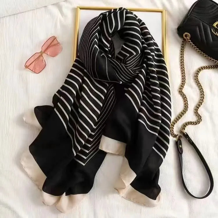 women's fashion star heart shape cotton and linen printing cotton linen scarves