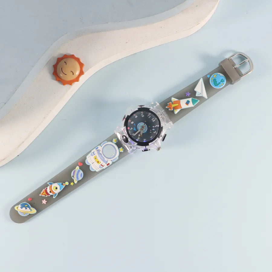Children's Watch Creative Cartoon Quartz Color Shell Luminous Series Watch Primary School Boys and Girls 3D Viscose Watch
