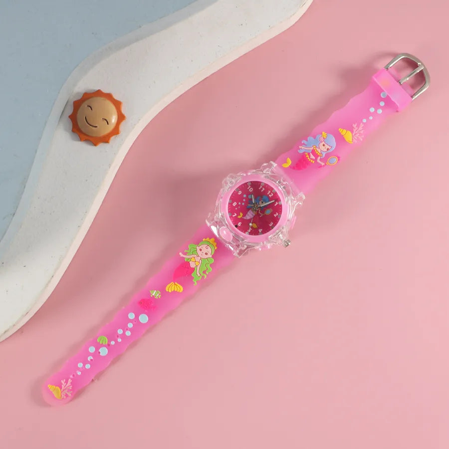 Children's Watch Creative Cartoon Quartz Color Shell Luminous Series Watch Primary School Boys and Girls 3D Viscose Watch