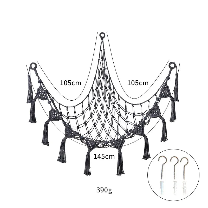 Cotton Rope Triangle Toy Net Pocket Hand-woven Children's Toy Storage Decorative Triangle Pocket Decorative Hanging Pocket