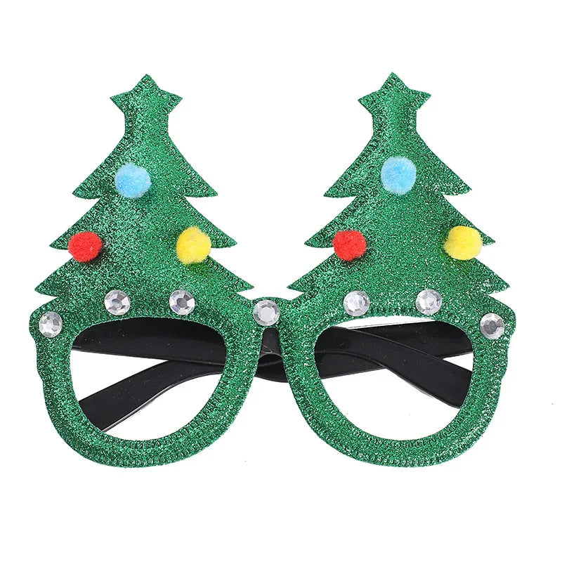New Christmas Hairband Glasses Frame Halloween Valentine's Day Glasses Santa Claus Glasses Party Christmas