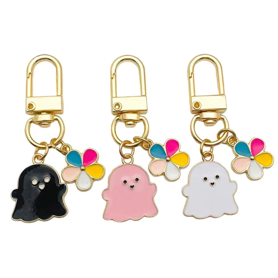 Halloween Ghost Cartoon Couple Car Keychain Pendant Ring Creative Personalized Alloy Bag Decorations Small Hanging Ornaments