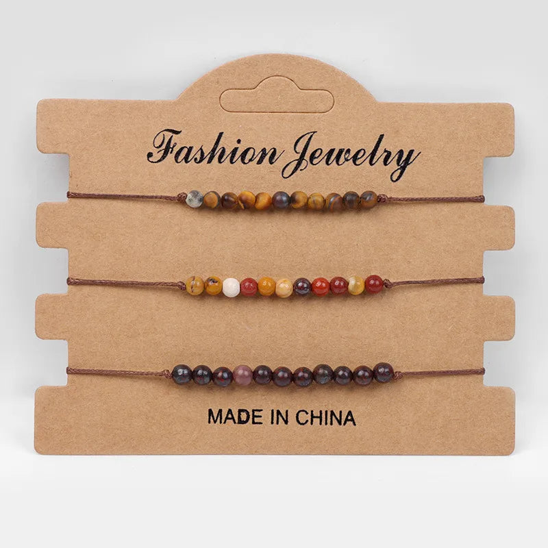 Simple Style Geometric natural stone Agate Bracelets In Bulk