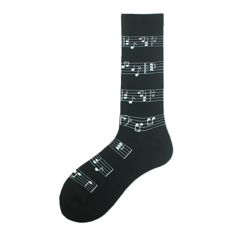 men's fashion cartoon nylon cotton printing crew socks a pair
